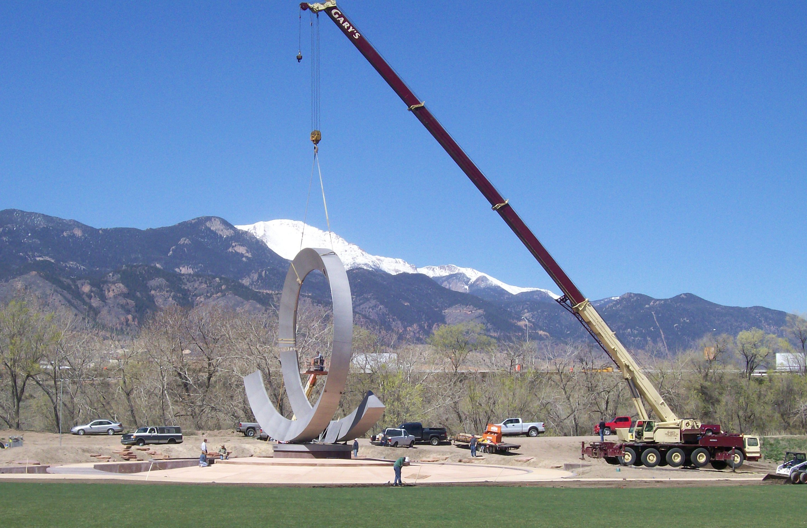 Installation of Julie Penrose Fountain in America the Beautiful park