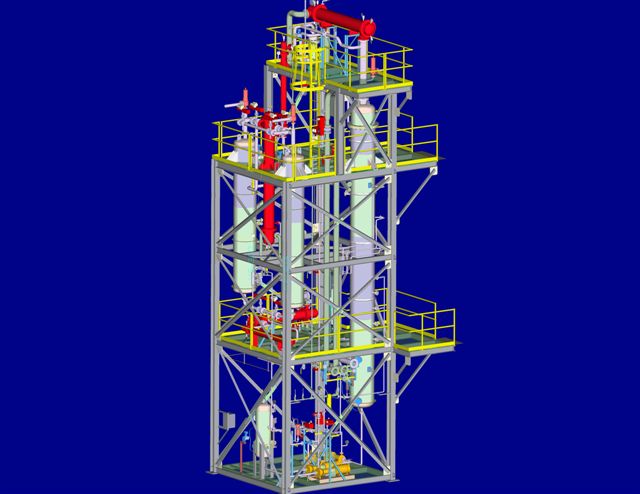 Tower System 3D Model - Structural / Piping / Pressure Vessels